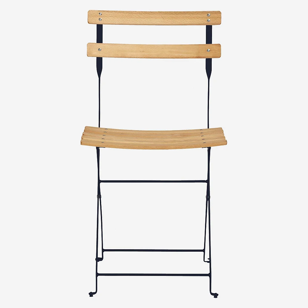 Chaise pliante de jardin en acier - Bleu foncé (Lot de 2) - 3