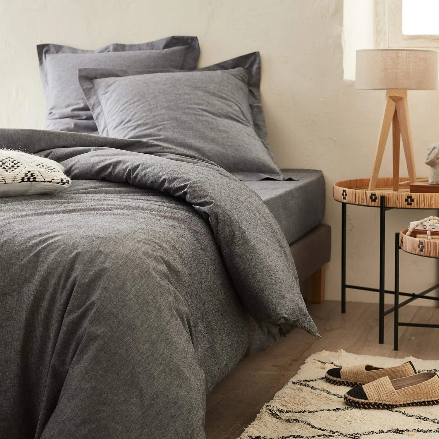 Taie d'oreiller en coton égyptien - 50 x 80 cm - Gris (Lot de 2) - 2