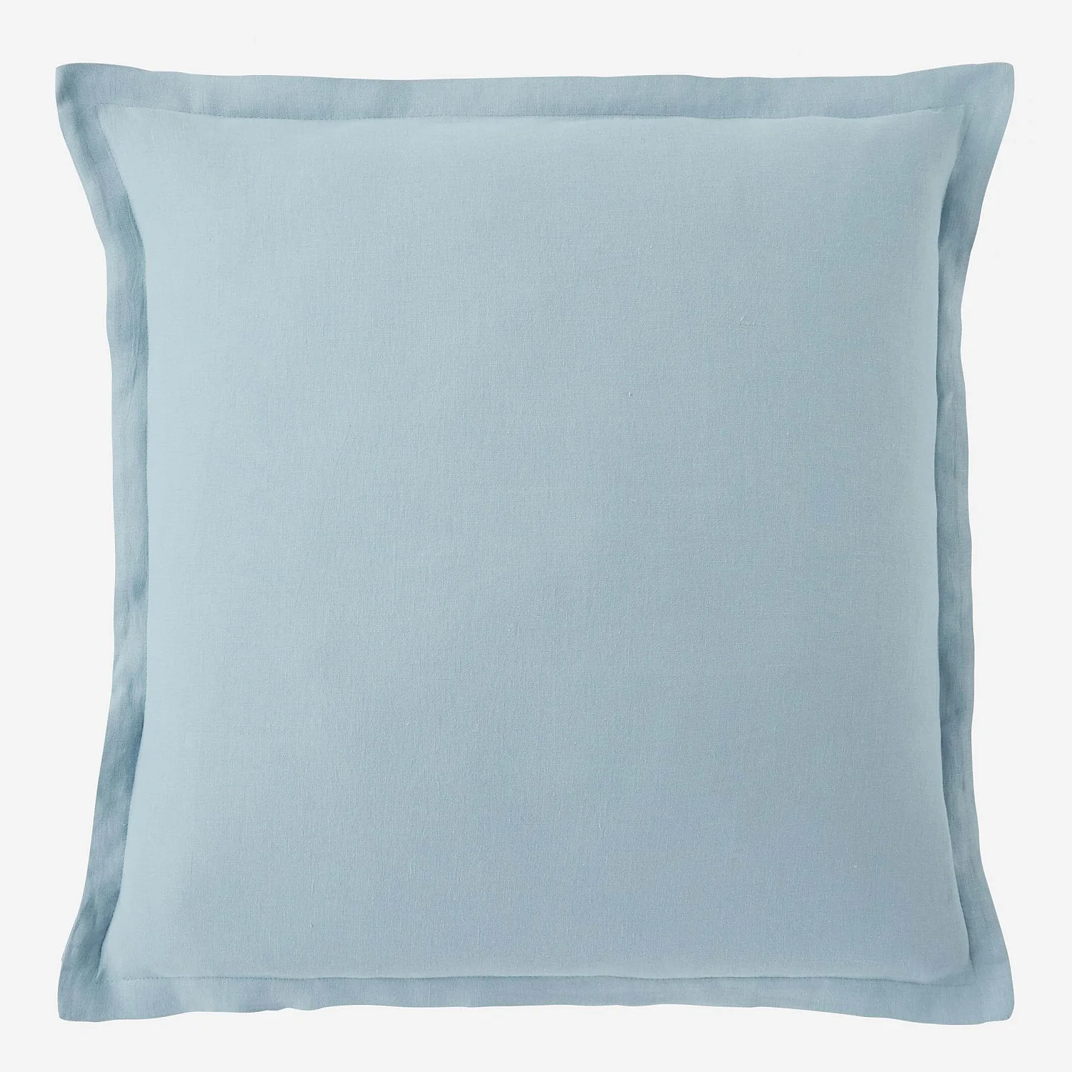 Taie d'oreiller en lin - 65 x 65 cm - Bleu clair (Lot de 2) - 1