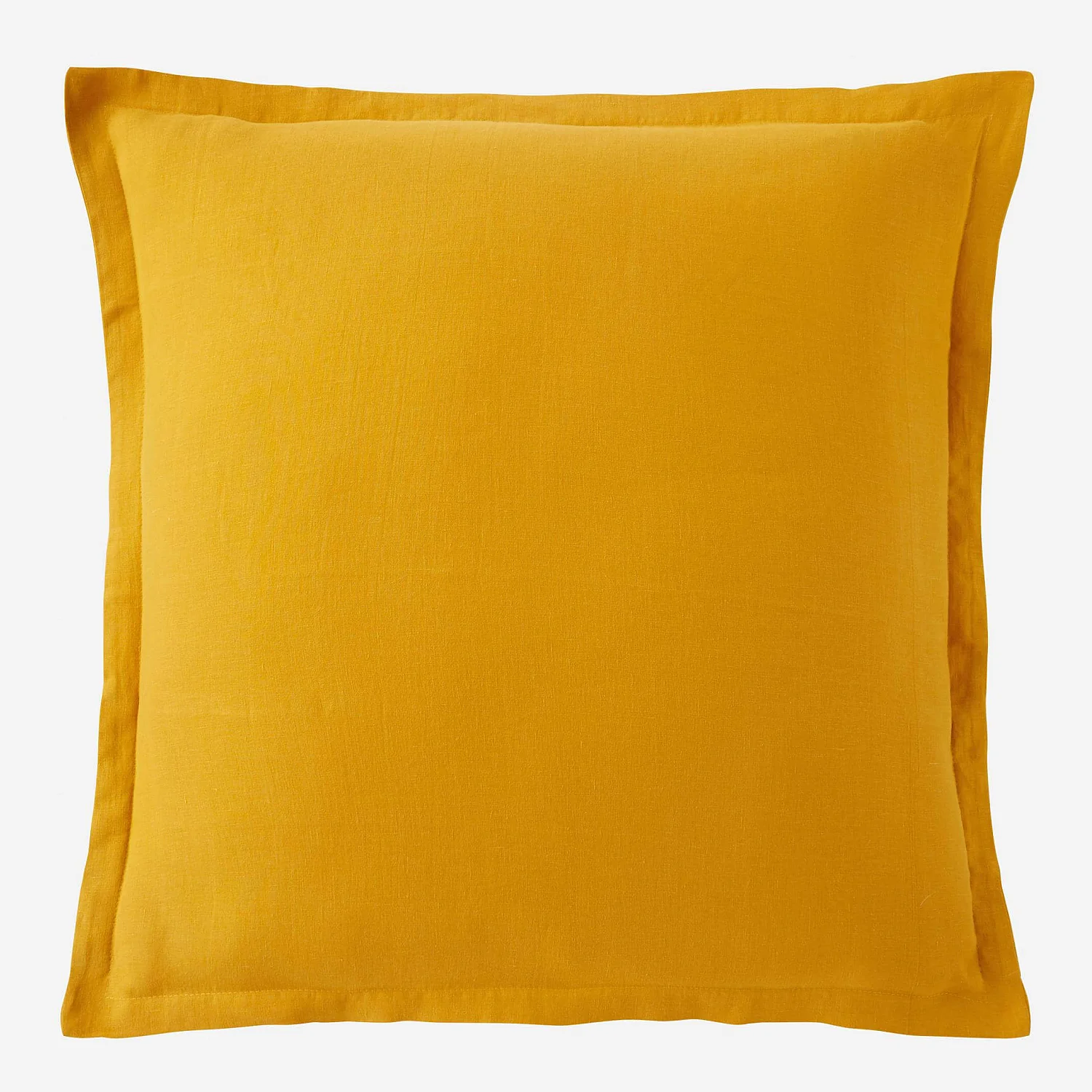 Taie d'oreiller en lin - 65 x 65 cm - Jaune moutarde (Lot de 2) - 2