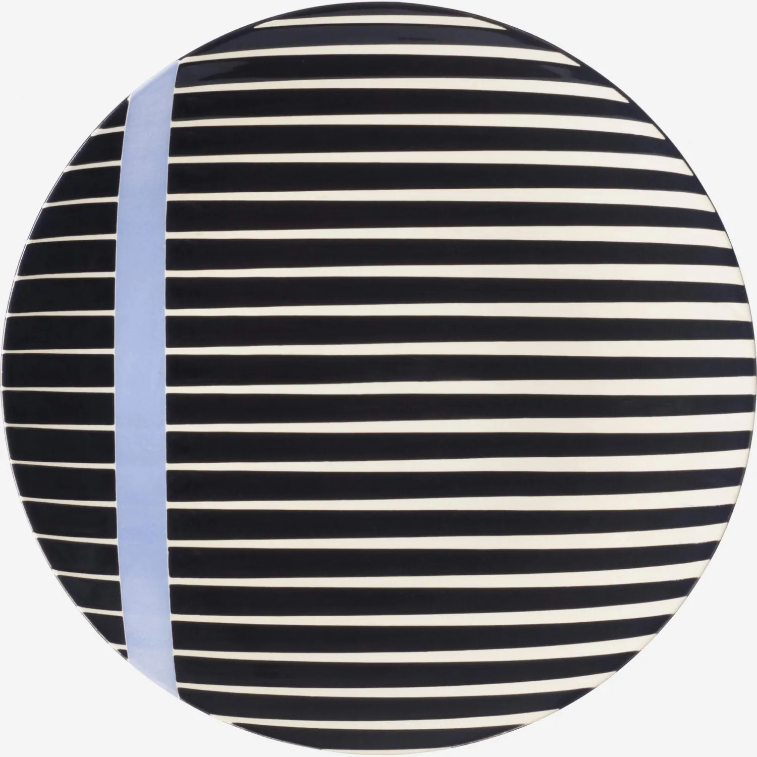 Assiette plate en porcelaine - 26,5 cm - Motif rayures by Floriane Jacques (Lot de 4)