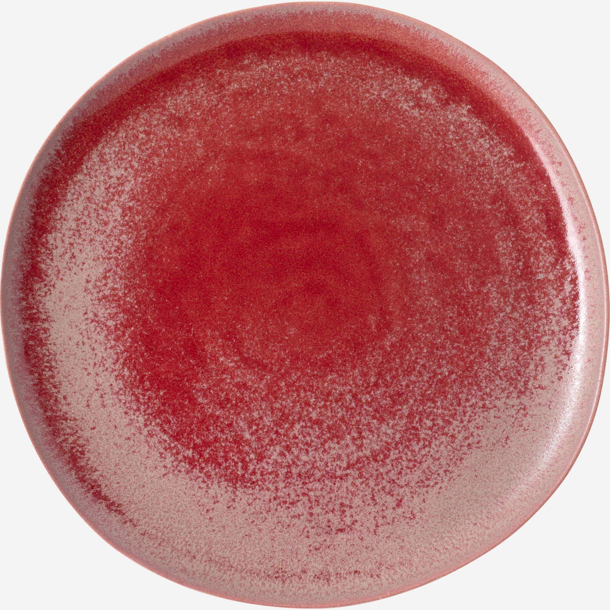 Stoneware dessert plate - 22 cm - Red (Set of 6)