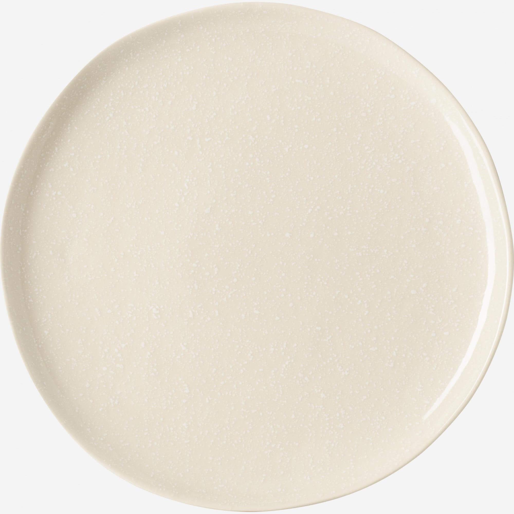 Stoneware dessert plate - 22 cm - Speckled white (Set of 6)