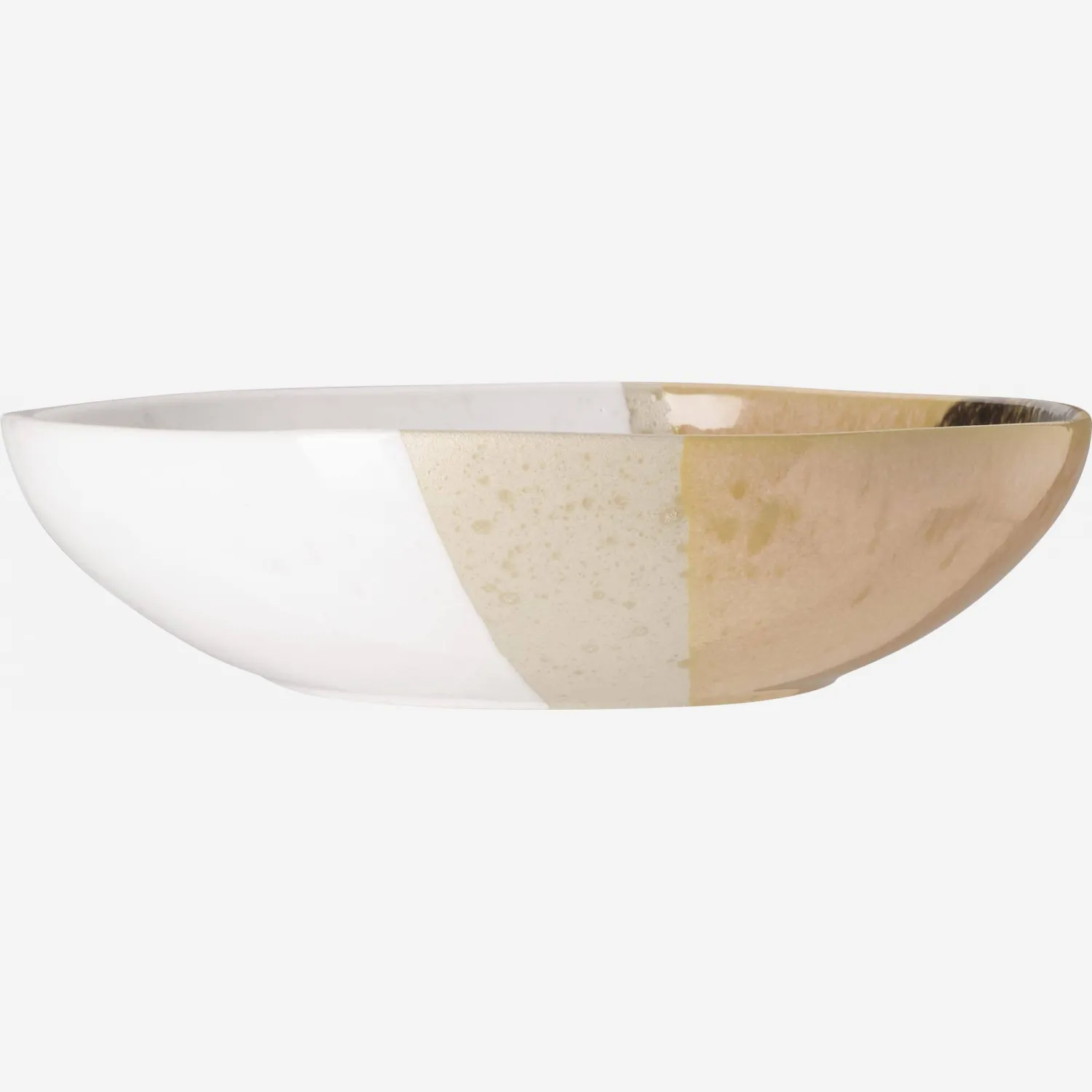 Assiette creuse en grès - 22 cm - Multicolore (Lot de 4)