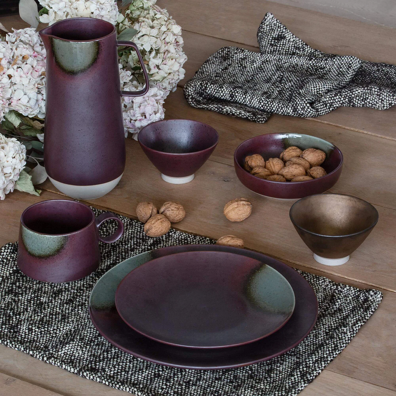 Piatto da dessert in porcellana - 21 cm - Prugna (Lote de 6) - 1