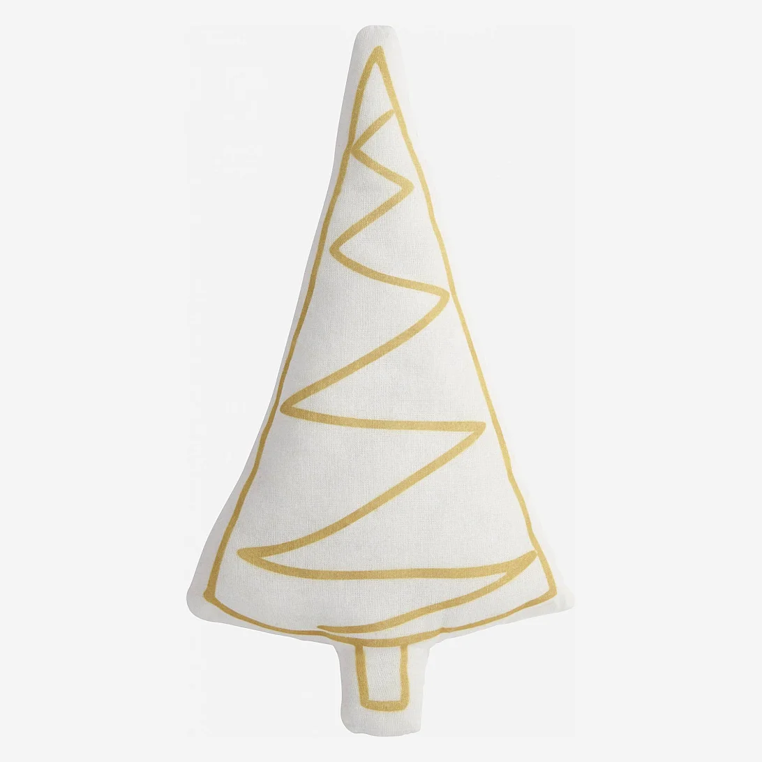 Décoration de Noël - Sapin en tissu - Jaune  (Lot de 4) - 1