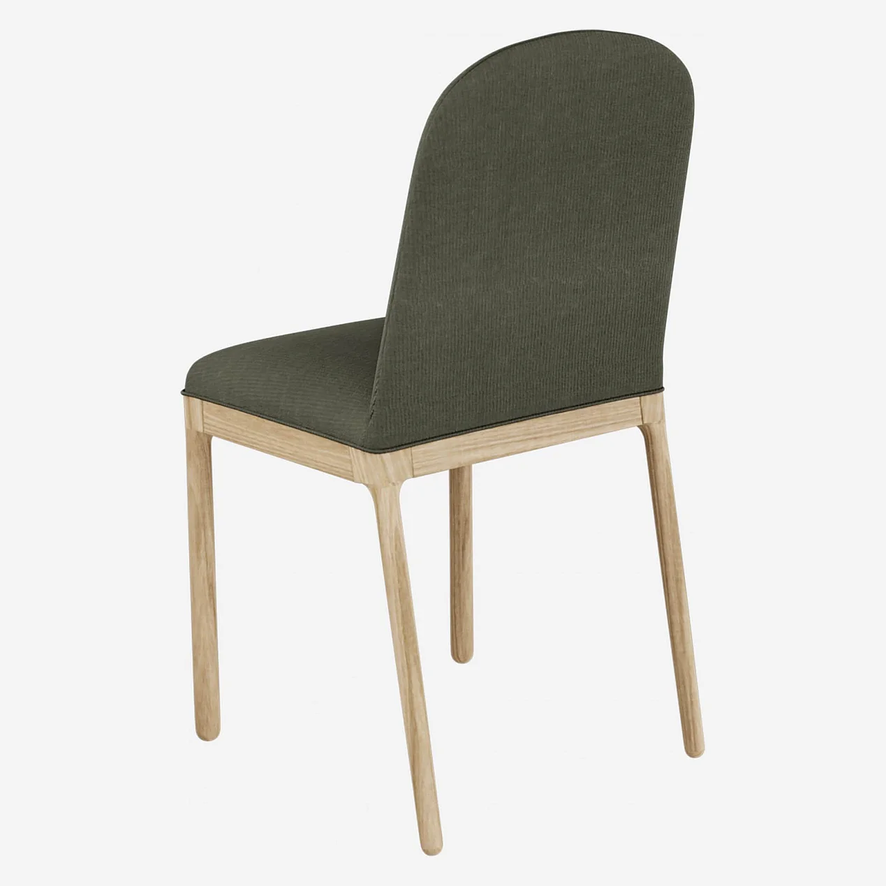 Stoffen stoel met poten van esdoornhout - Donkergrijs (Set van 2) - 4