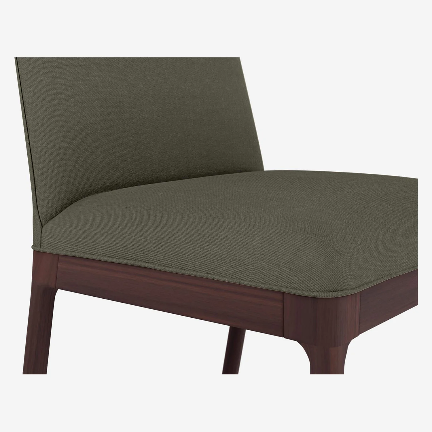 Chaise en tissu et pieds en noyer - Taupe (Lot de 2) - 3