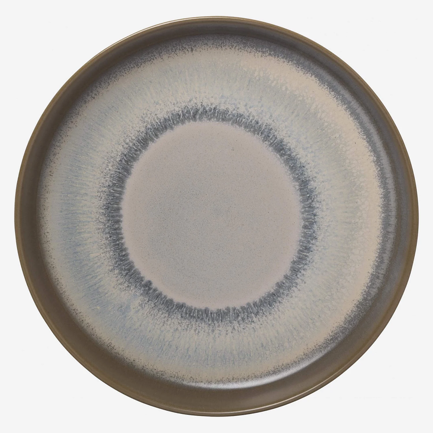 Assiette à dessert en grès - 20 cm - Bleu et marron (Lot de 3) - 2