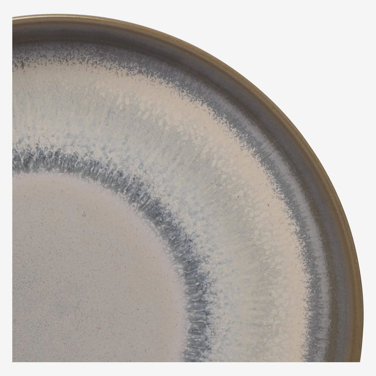 Assiette à dessert en grès - 20 cm - Bleu et marron (Lot de 3) - 3