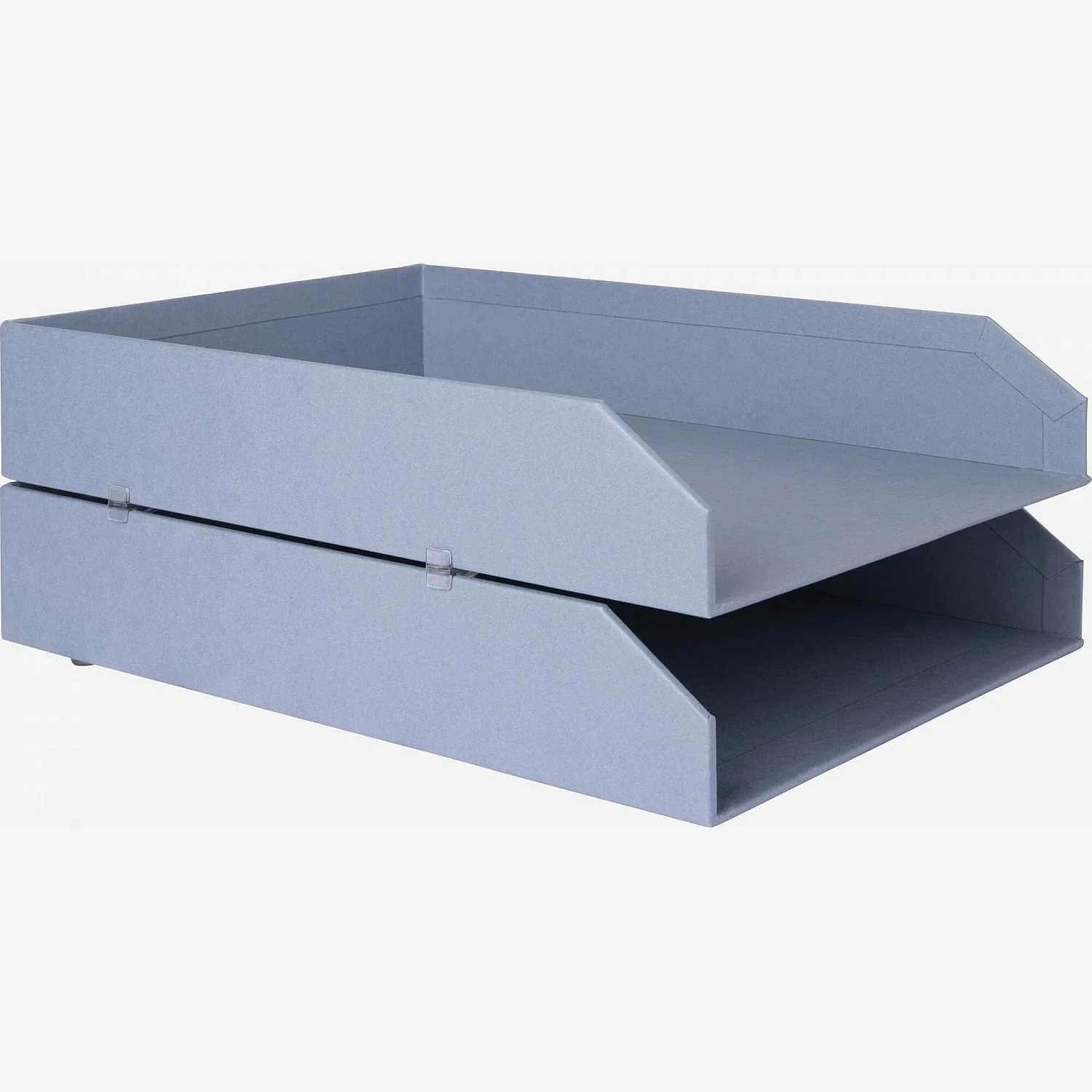 Lot de 2 bannettes empilables en carton – 23,5 x 6,5 x 32 cm – Bleu (Lot de 4) - 1
