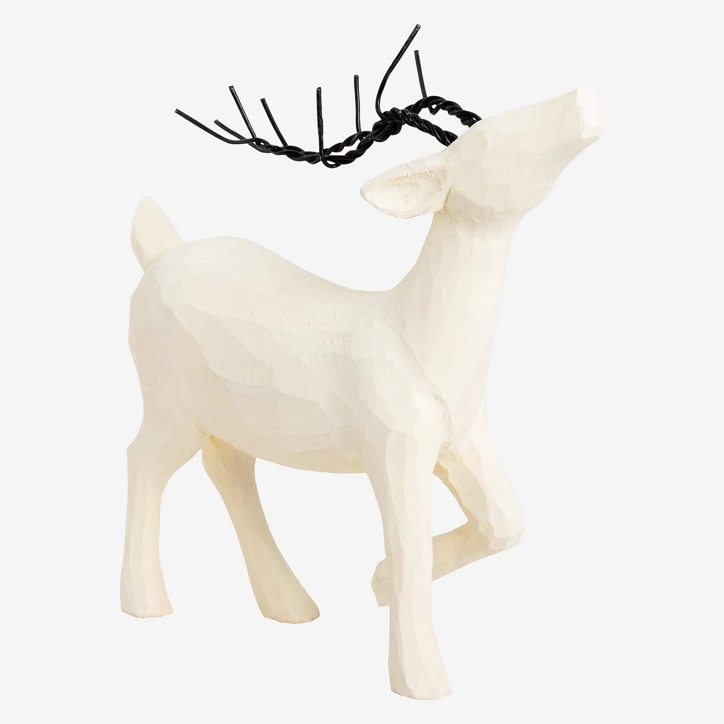 Décoration de Noël - Renne debout en bois à poser - Blanc (Lot de 4) - 1