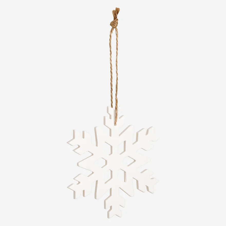 Décoration de Noël - Flocon de neige en porcelaine - Blanc (Lot de 12) - 1