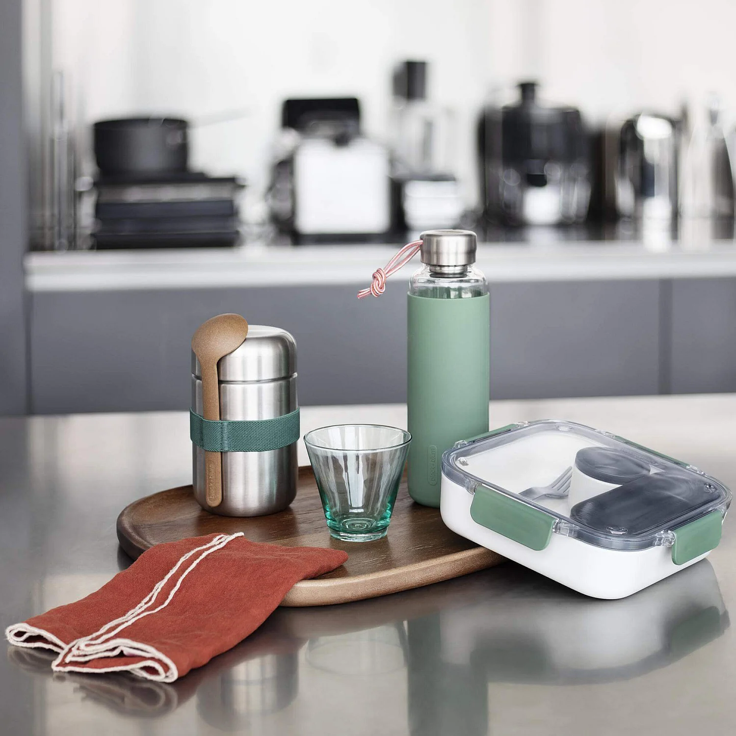 Botella de vidrio - 600 ml - Verde (Lote de 4) - 1