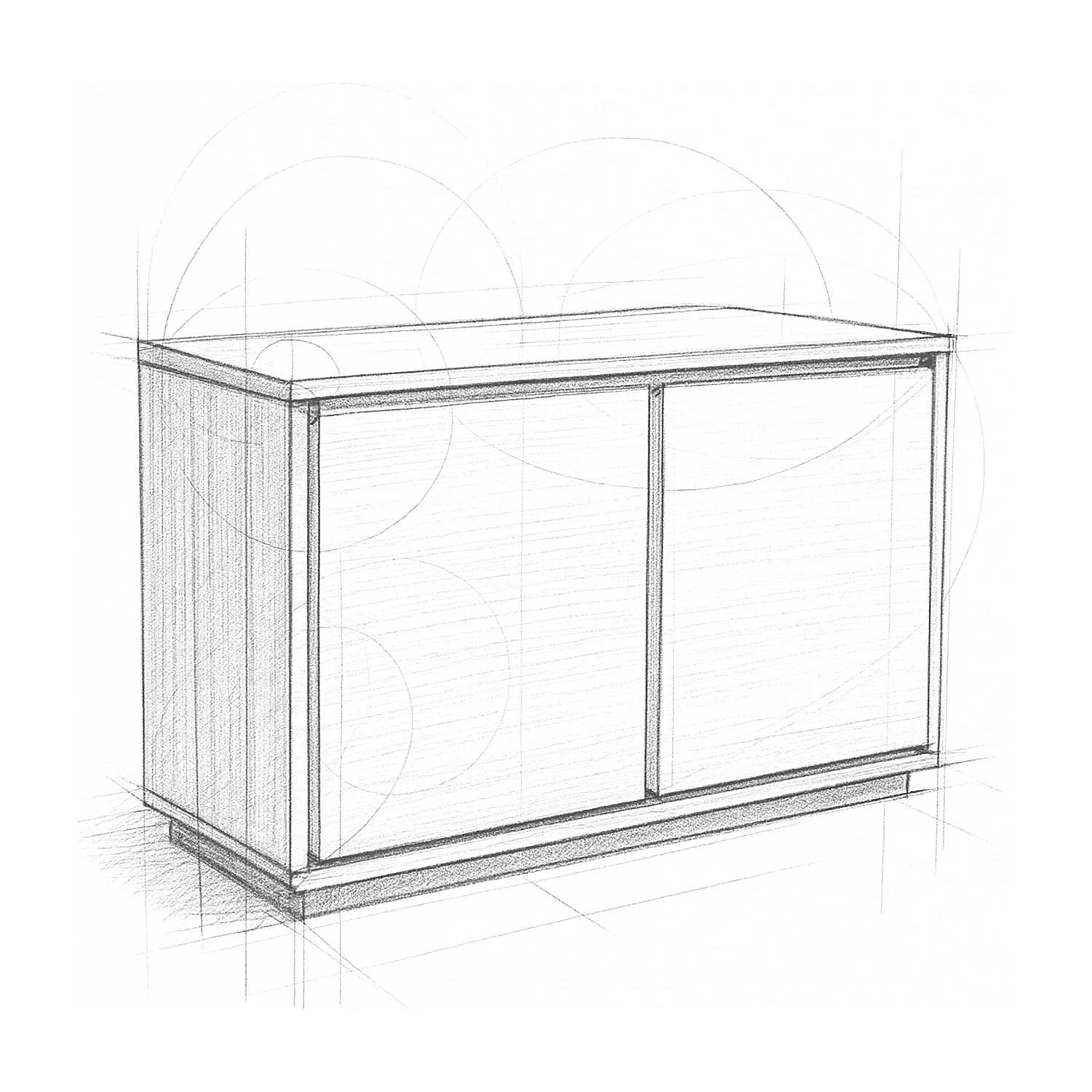 Buffet bas 2 portes en chêne - Naturel - 6