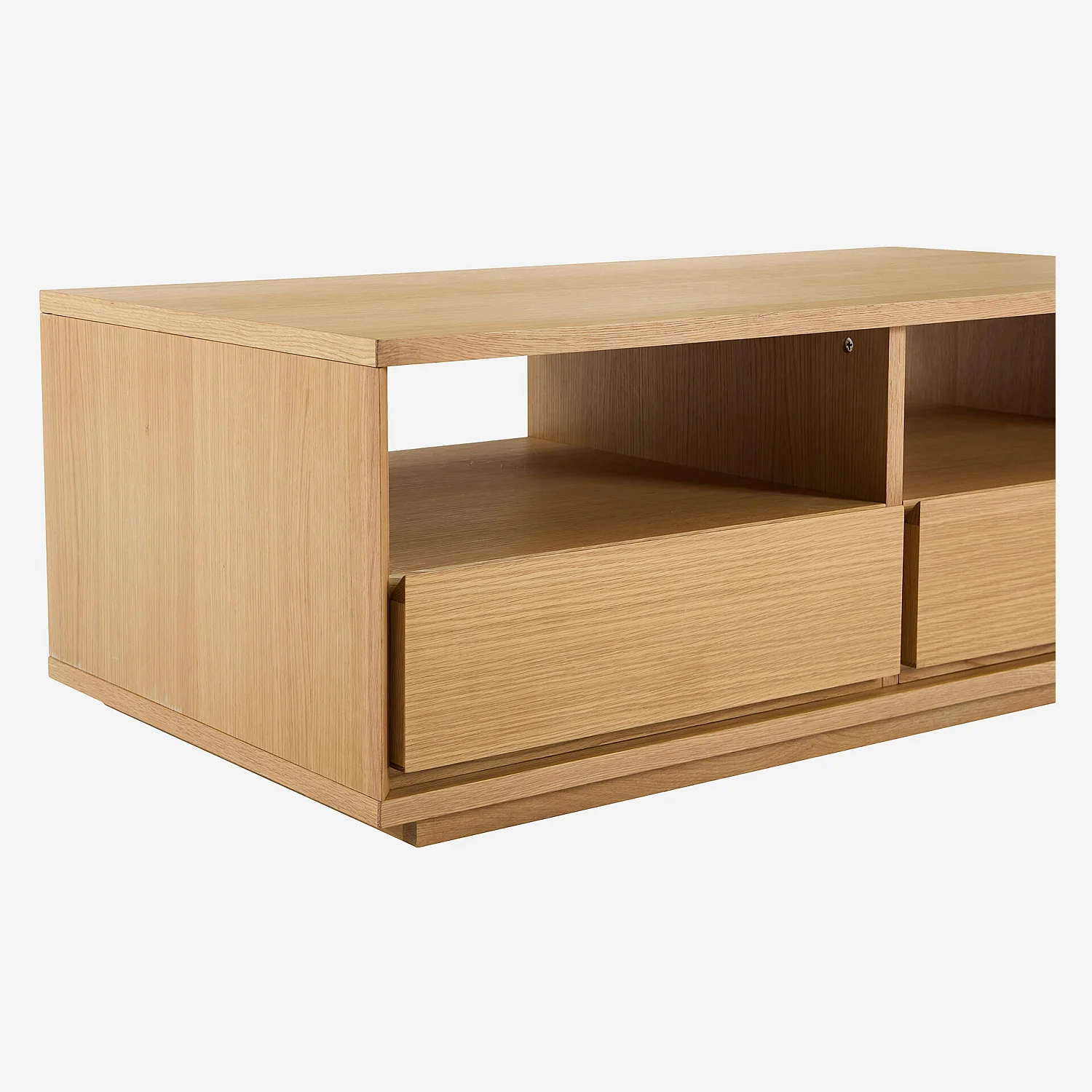 Table basse avec rangements en chêne - Naturel - 4