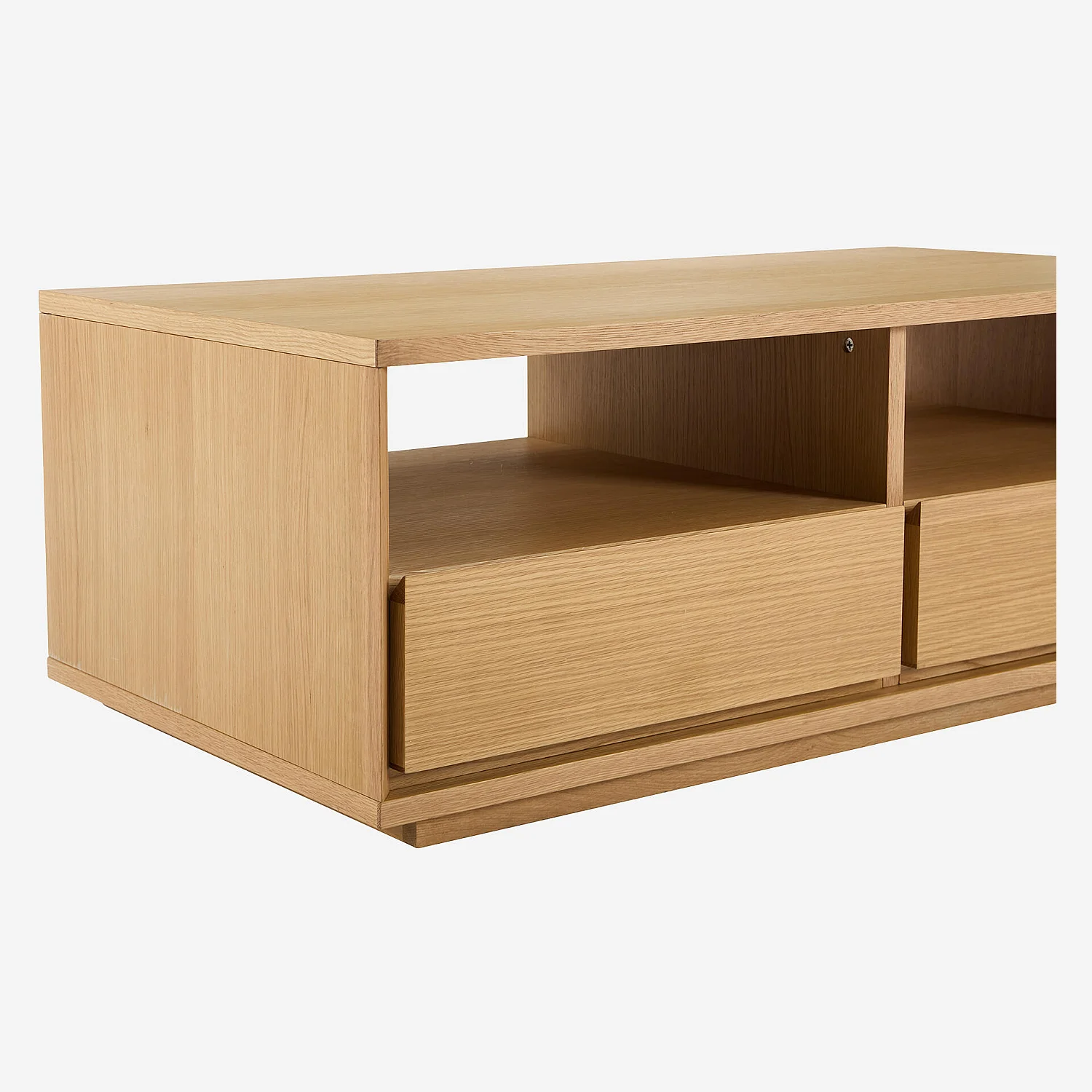 Table basse avec rangements en chêne - Naturel - 4