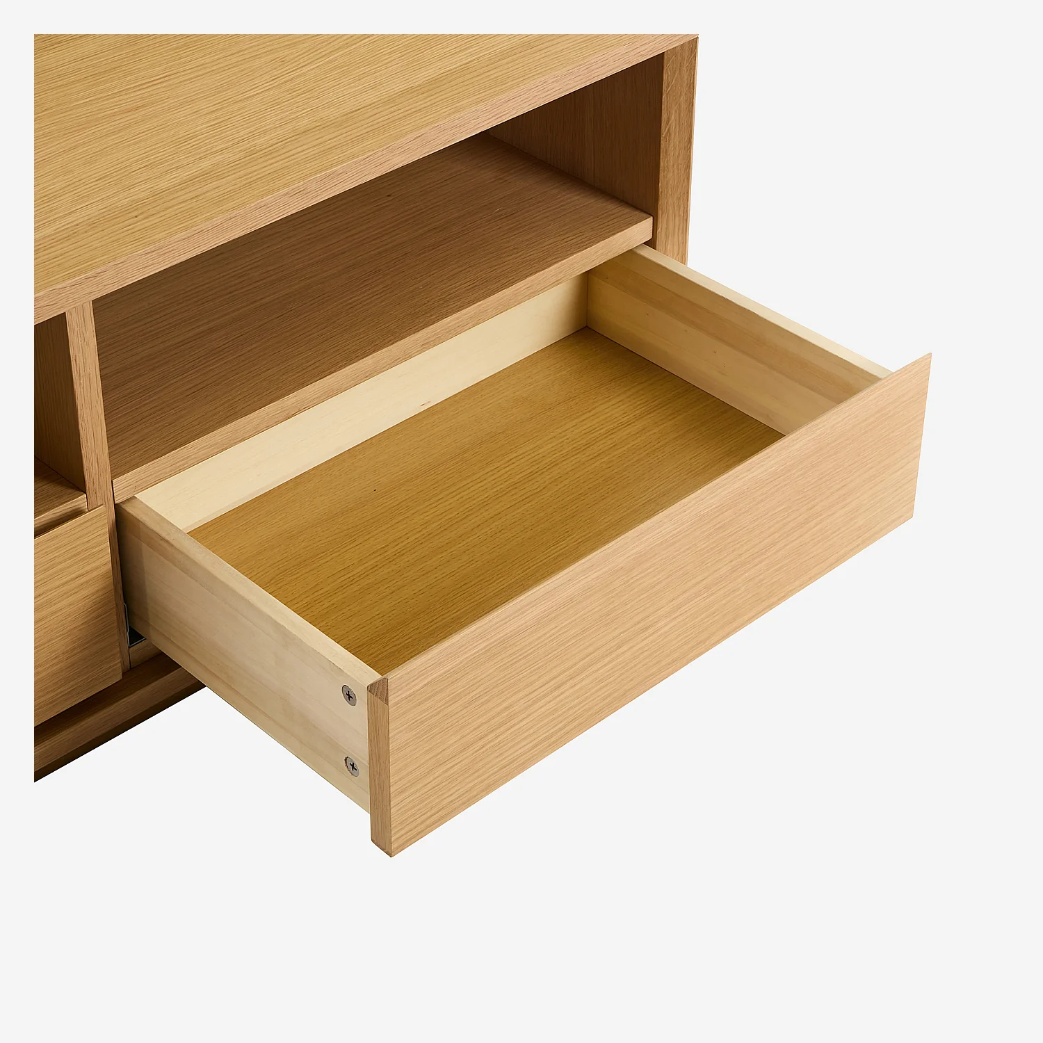 Table basse avec rangements en chêne - Naturel - 9