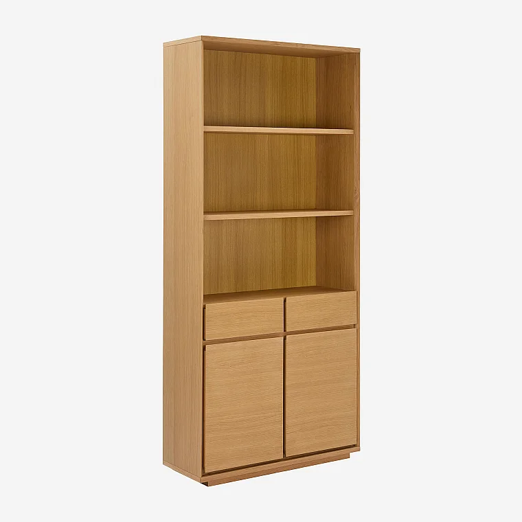 Bibliothèque en chêne - Naturel - 5