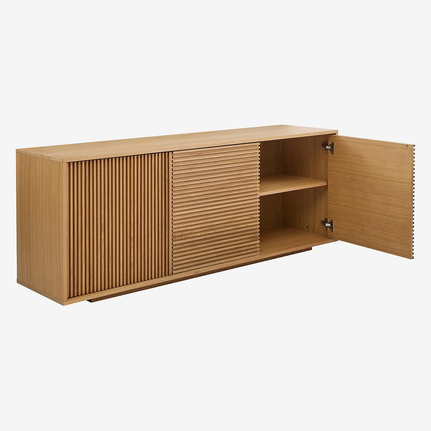 Buffet bas 3 portes en chêne - Naturel - 12