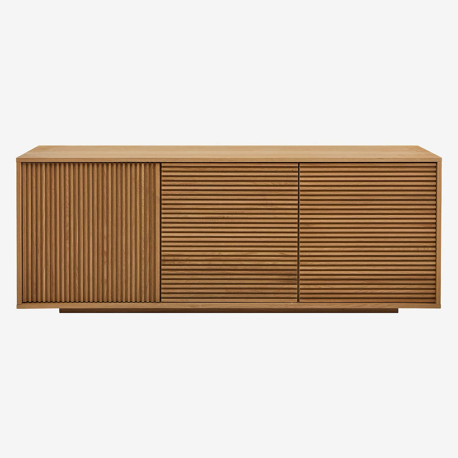 Buffet bas 3 portes en chêne - Naturel - 2