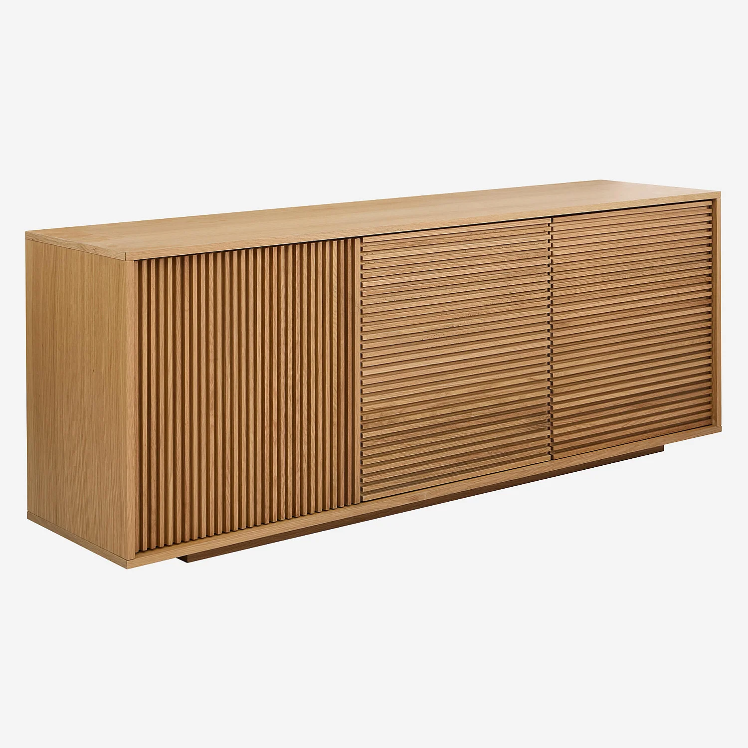 Buffet bas 3 portes en chêne - Naturel - 5