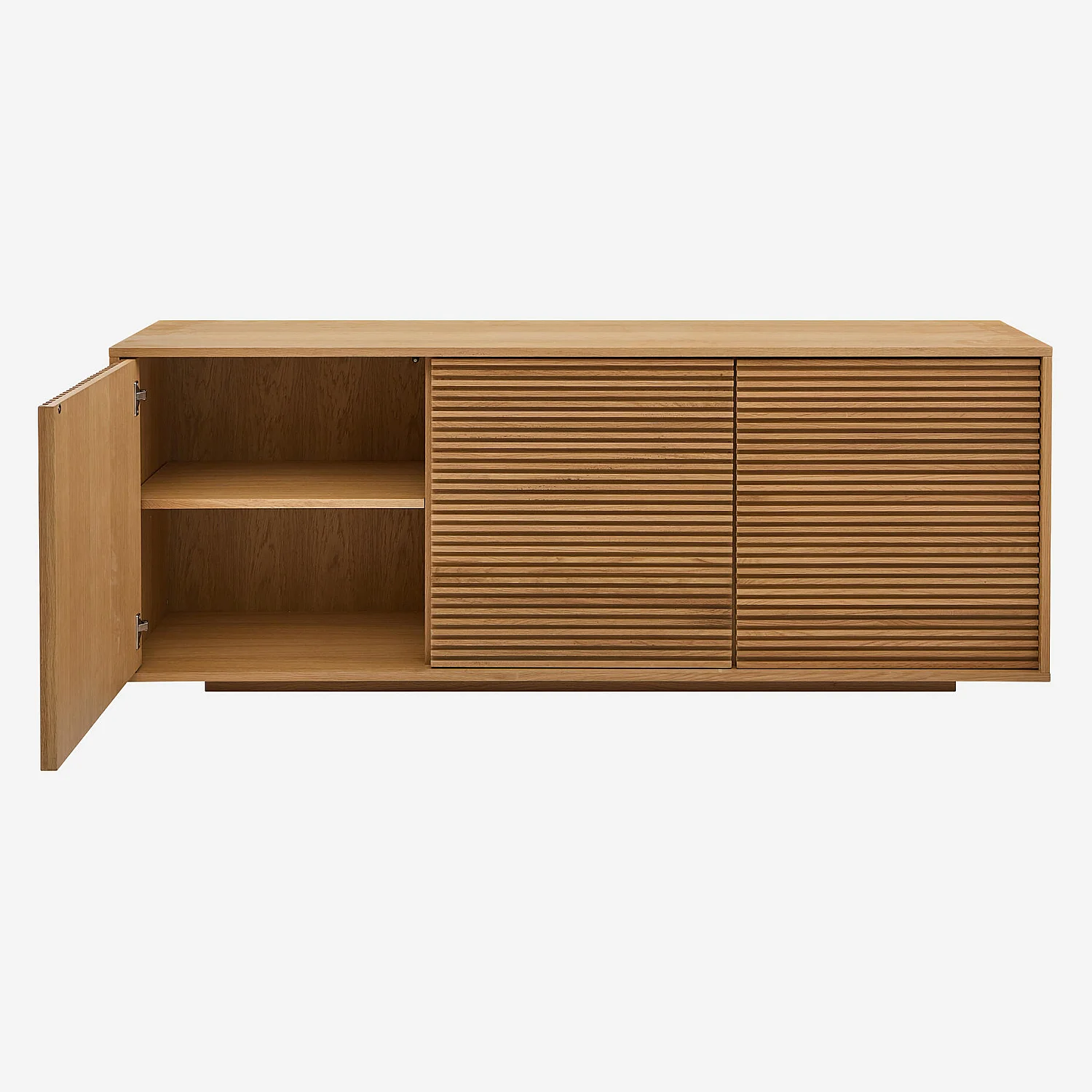 Buffet basso 3 ante in rovere - Naturale - 9