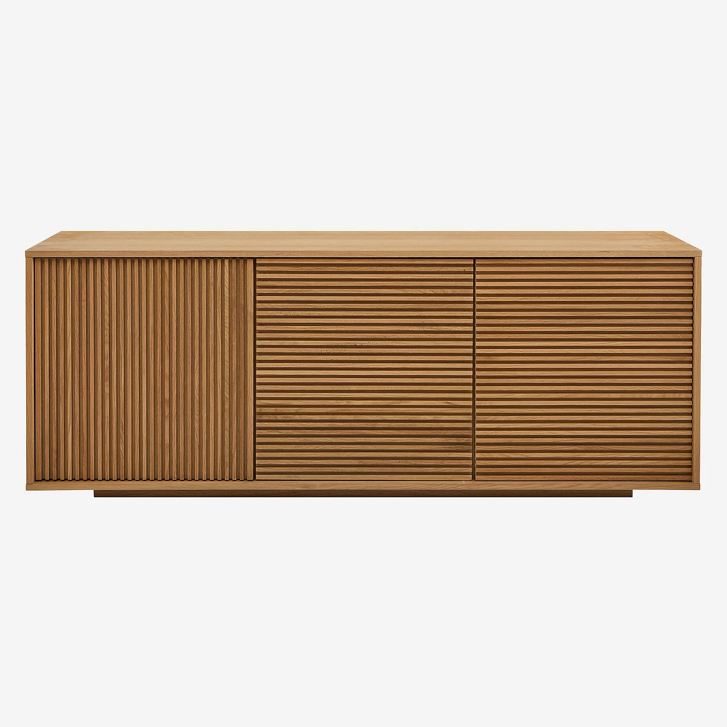 Buffet basso 3 ante in rovere - Naturale - 2