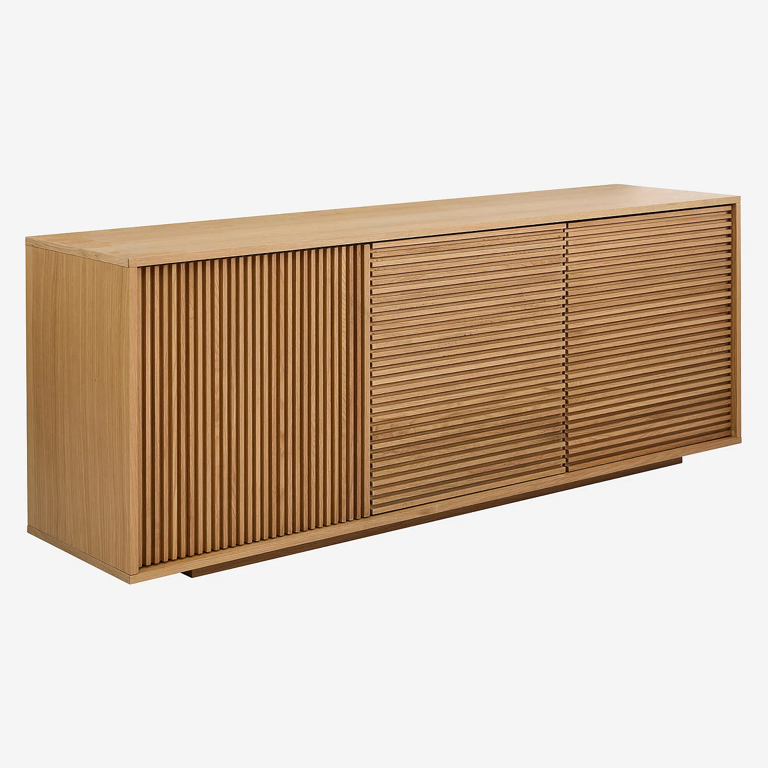 Buffet basso 3 ante in rovere - Naturale - 5