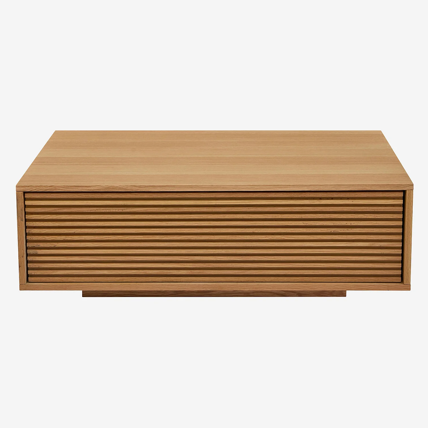 Table basse avec rangements en chêne - Naturel - 2