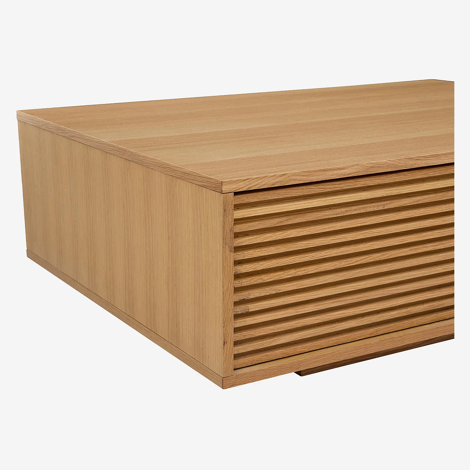 Table basse avec rangements en chêne - Naturel - 3