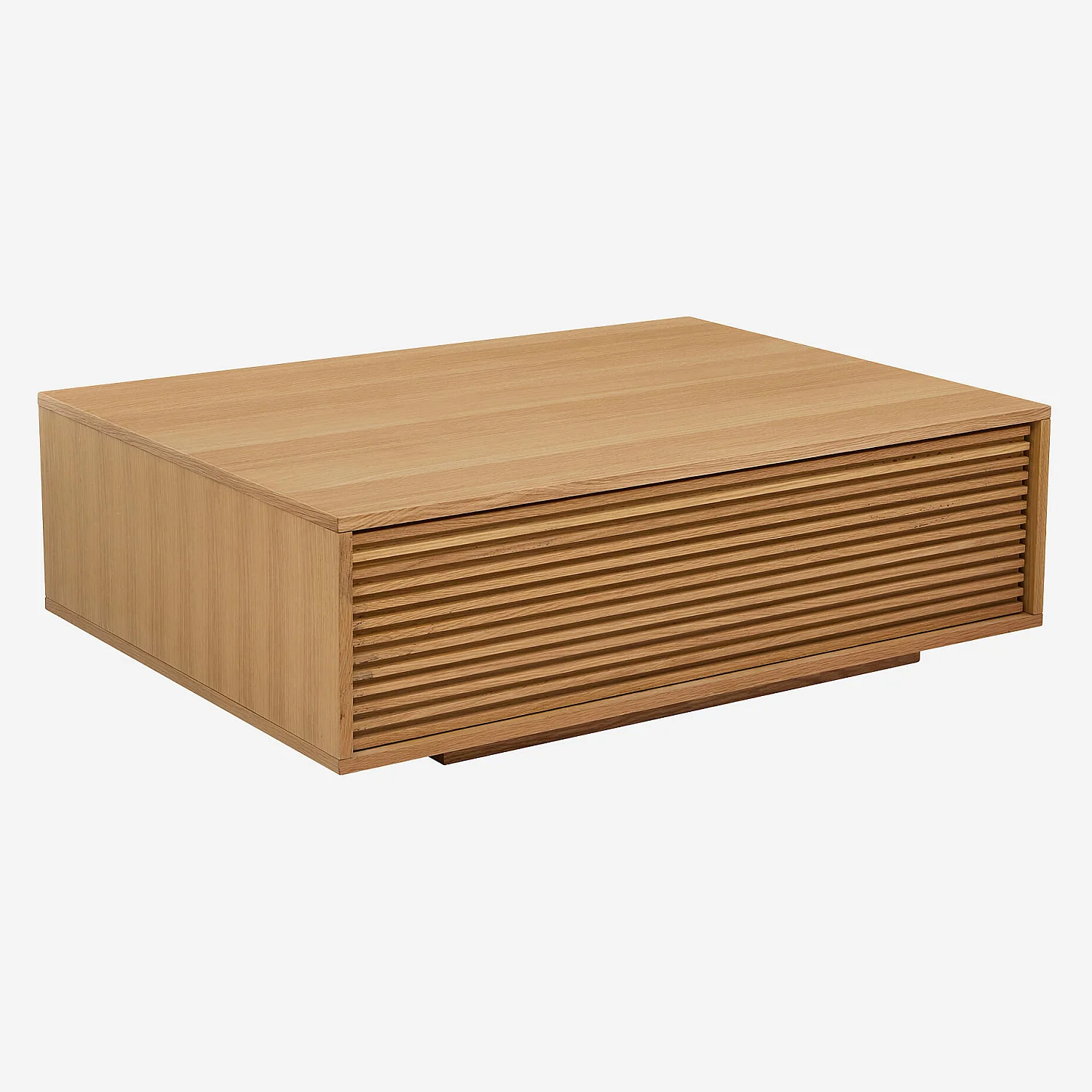 Table basse avec rangements en chêne - Naturel - 5