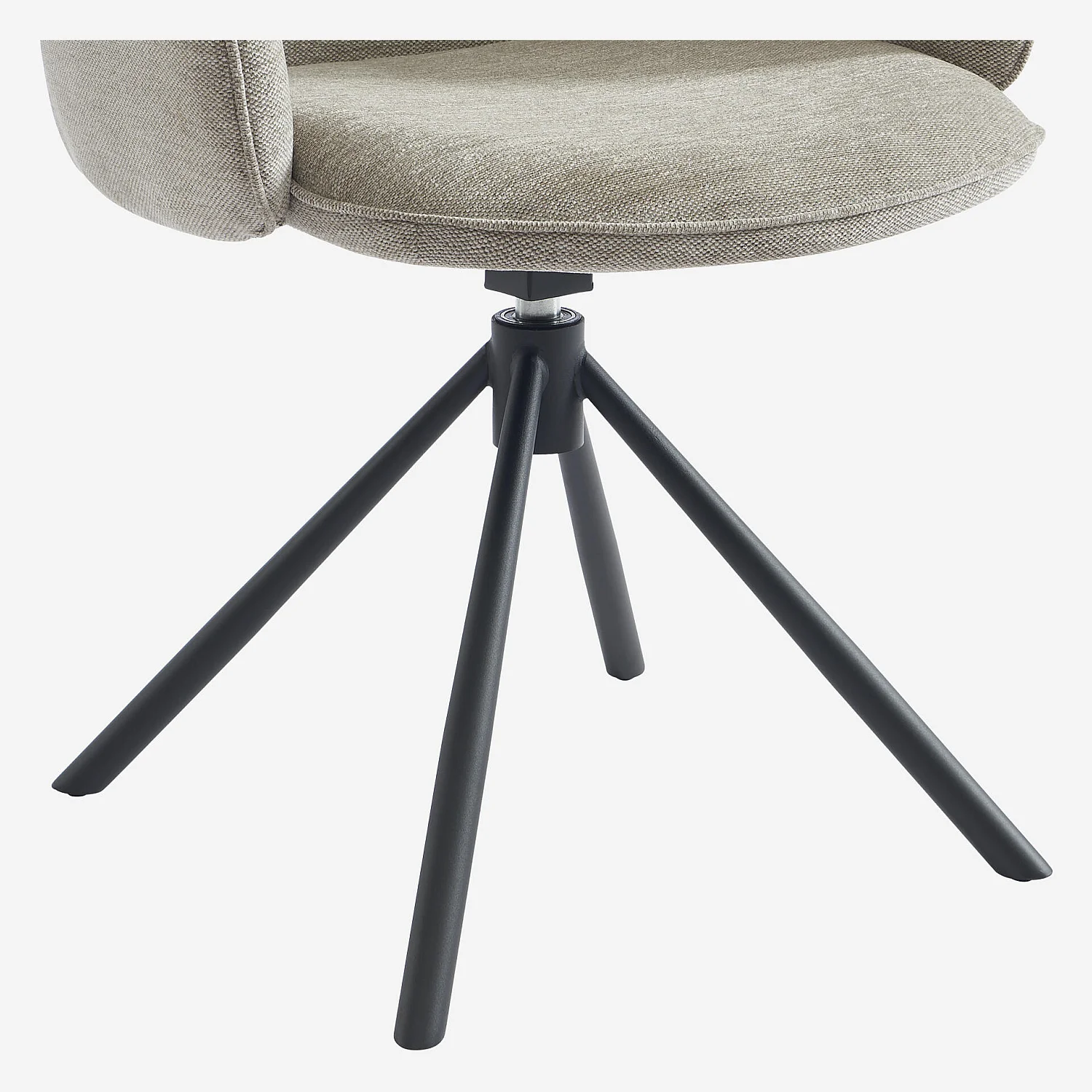 Drehstuhl 2er-Set - Stoff und schwarzes Metall - mit Armlehnen - Grau - 3