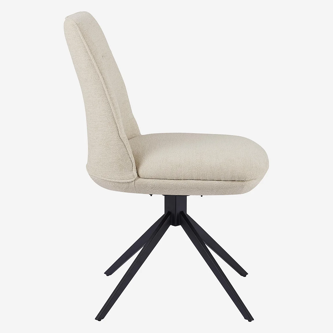 Lot de 2 chaises pivotantes en tissu chenille et métal noir - Beige mélangé - 5