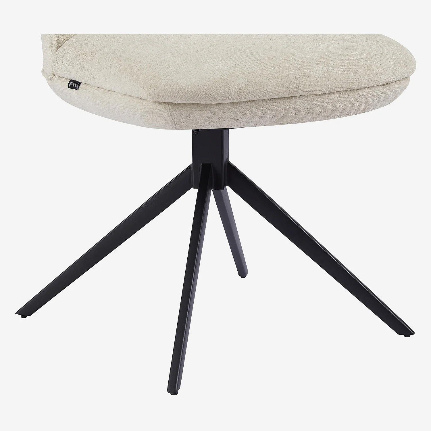 Lot de 2 chaises pivotantes en tissu chenille et métal noir - Beige mélangé - 2