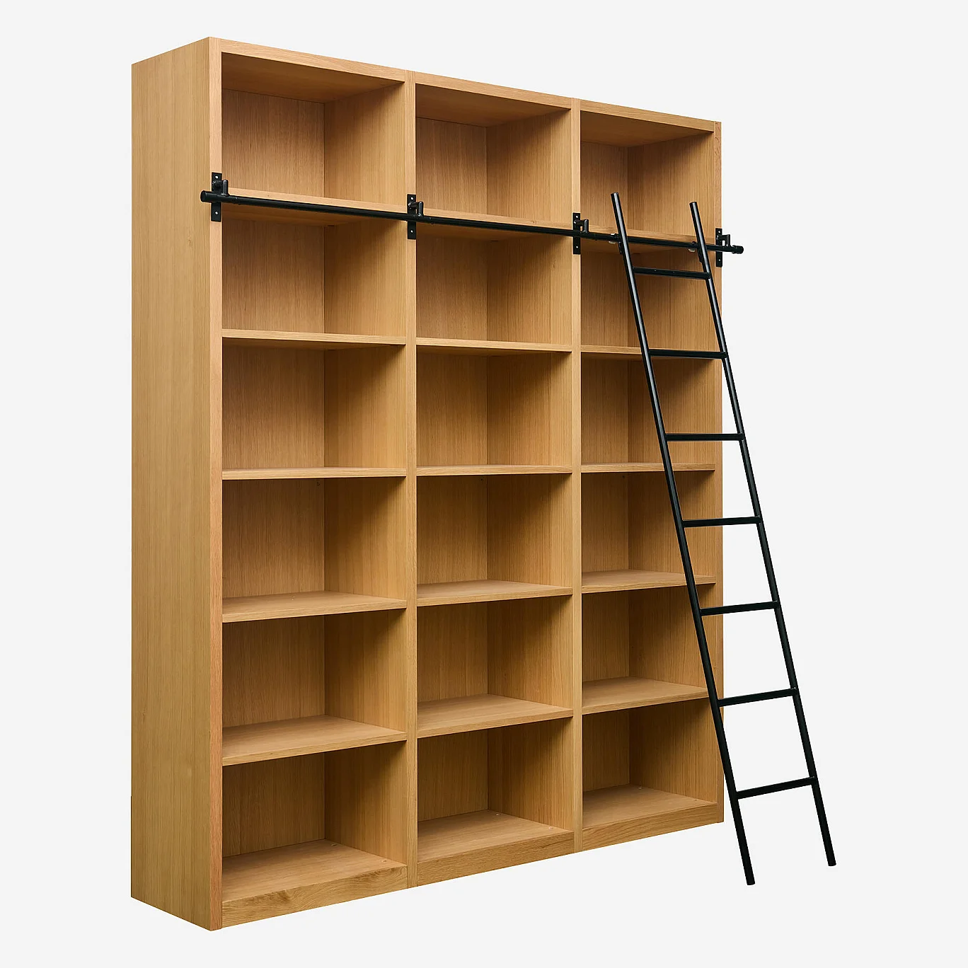 Eiken boekenkast met afneembare ladder - Natuurlijk - Ontworpen door Helena Pille - 5
