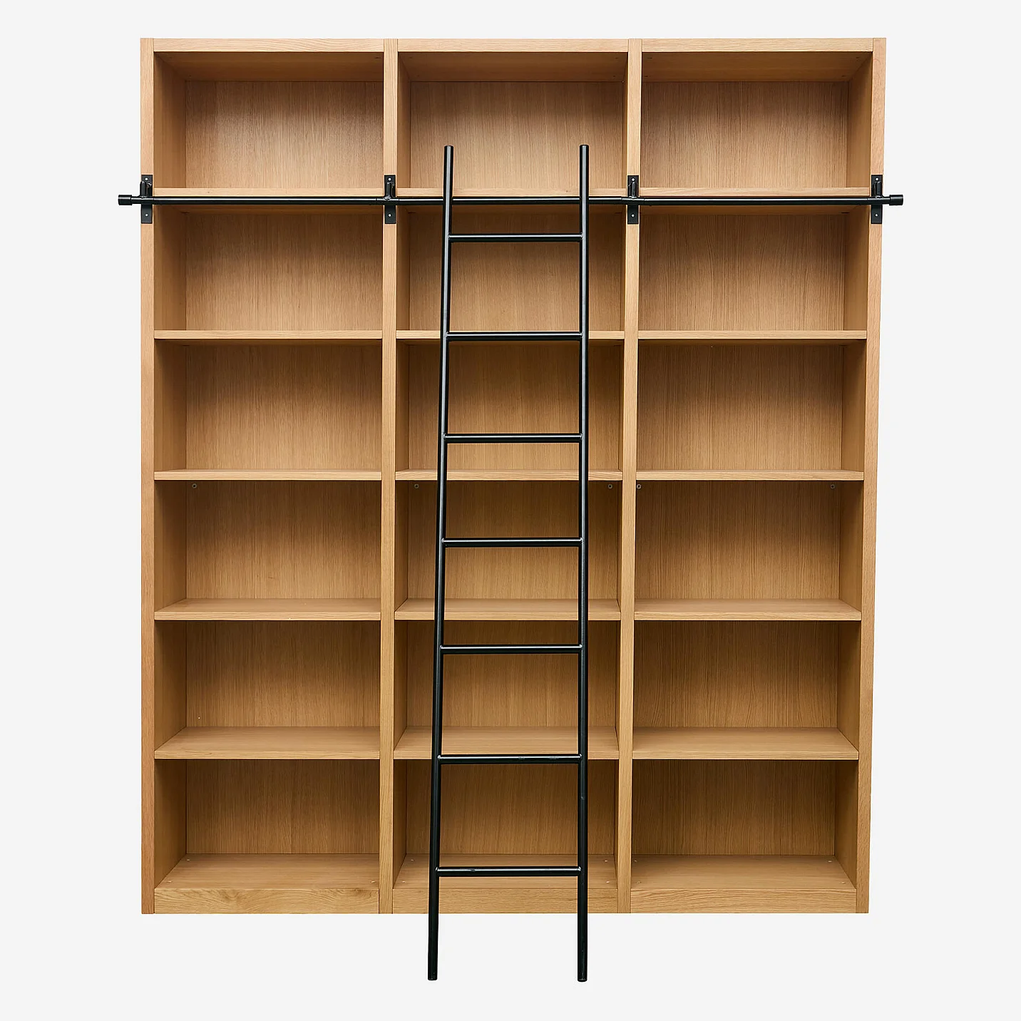 Eiken boekenkast met afneembare ladder - Natuurlijk - Ontworpen door Helena Pille - 9