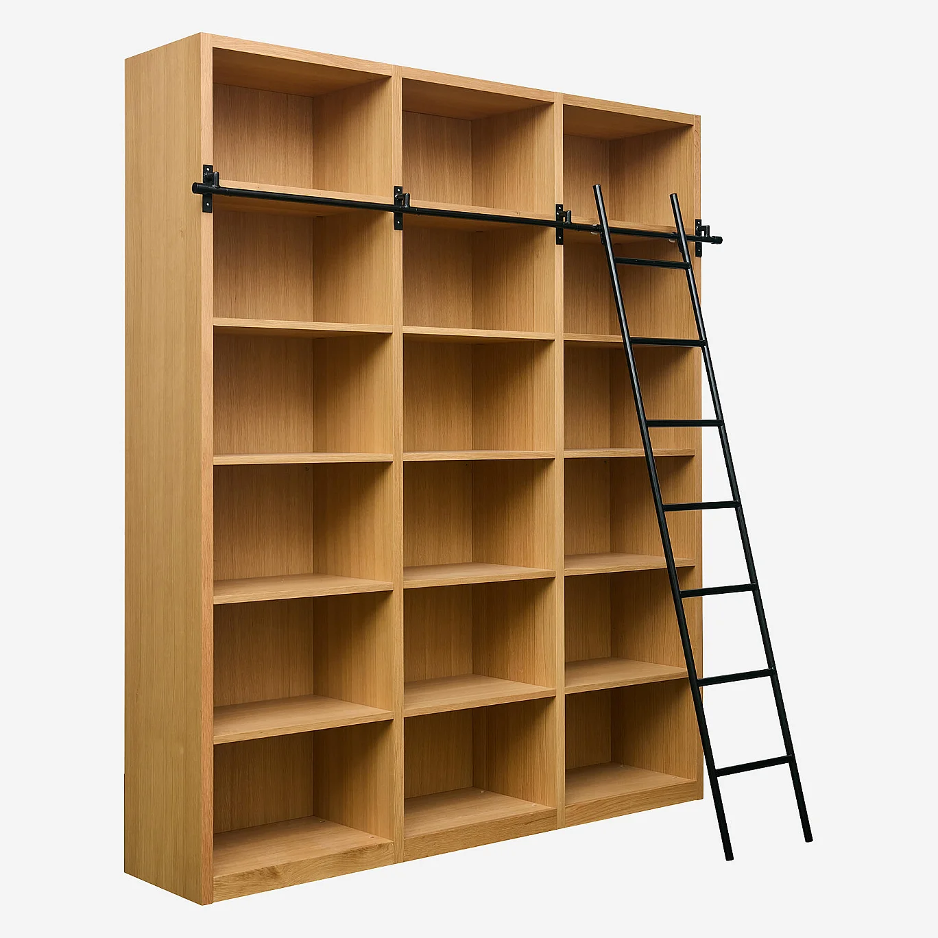 Bibliothèque en chêne avec échelle amovible - Naturel - Design by Hélèna Pille - 6