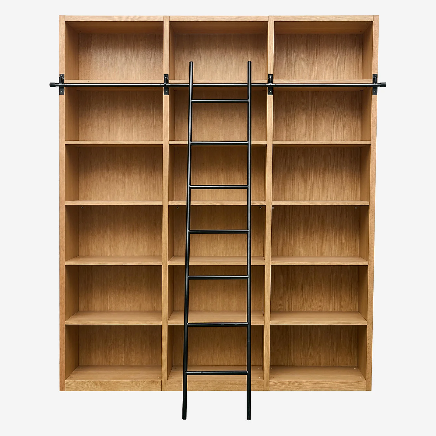 Bibliothèque en chêne avec échelle amovible - Naturel - Design by Hélèna Pille - 11