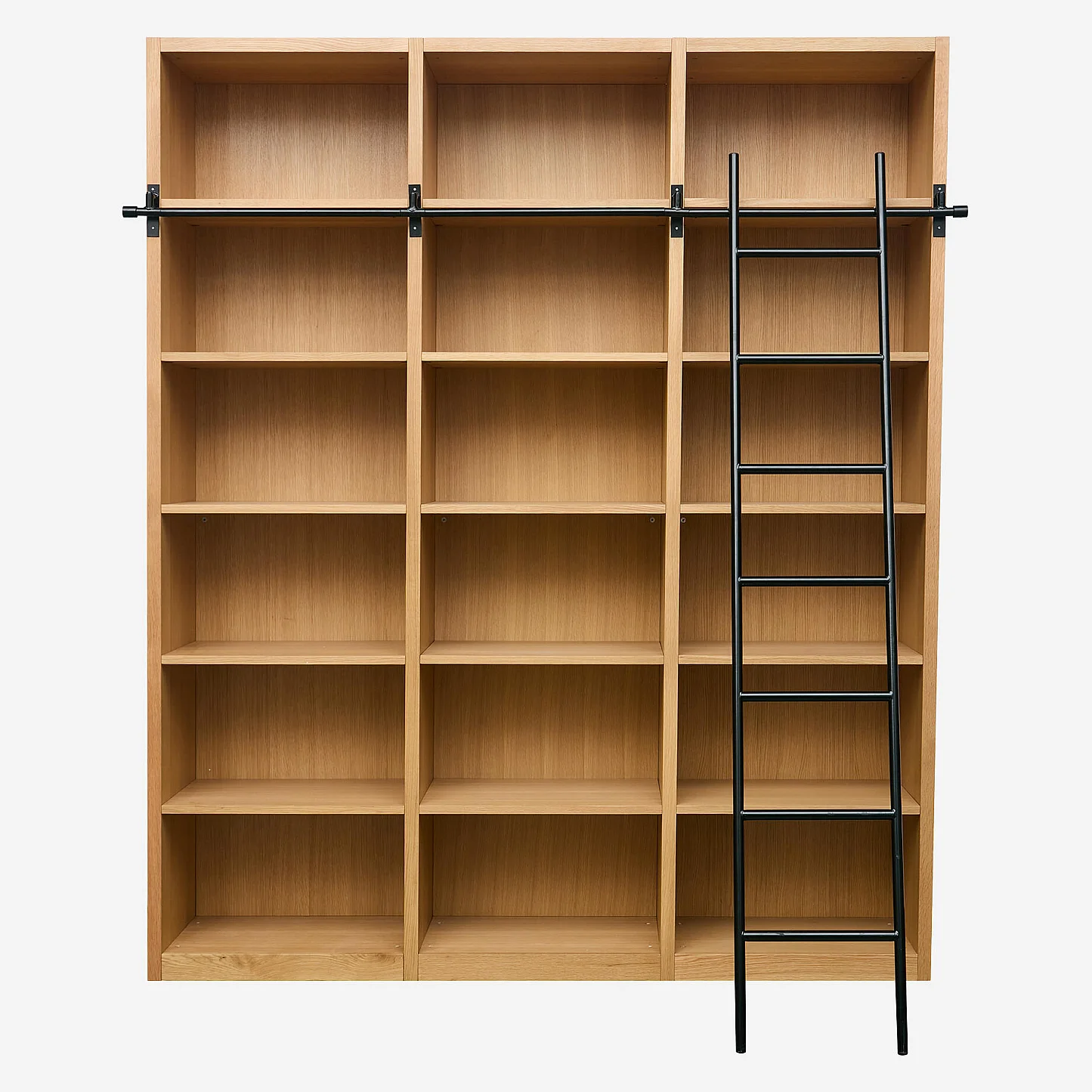 Bibliothèque en chêne avec échelle amovible - Naturel - Design by Hélèna Pille - 2