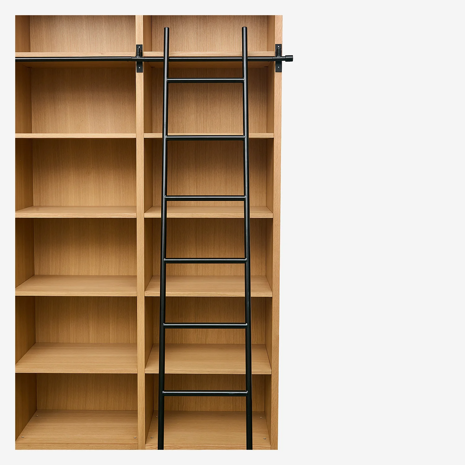 Bibliothèque en chêne avec échelle amovible - Naturel - Design by Hélèna Pille - 12