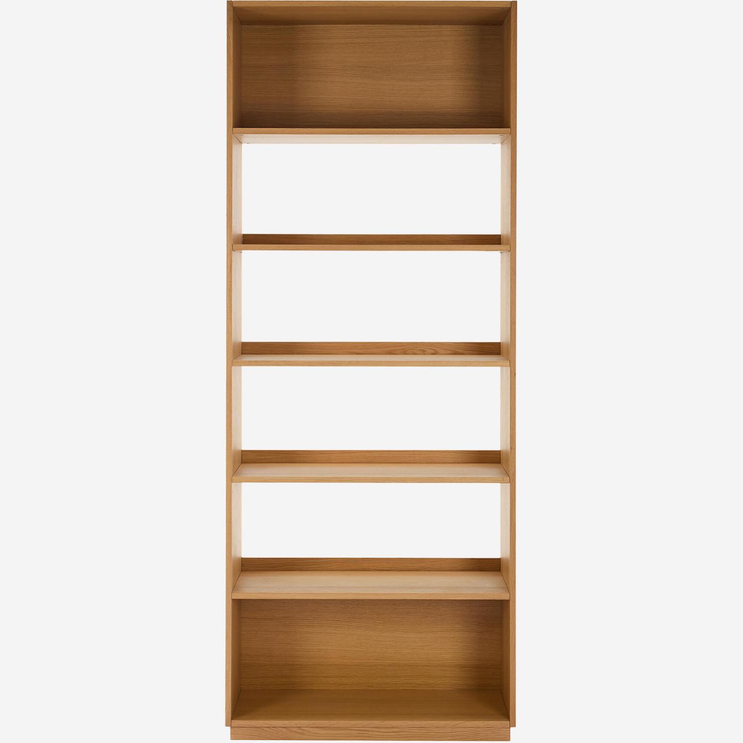 Bibliothèque en chêne - 5 étagères - Naturel