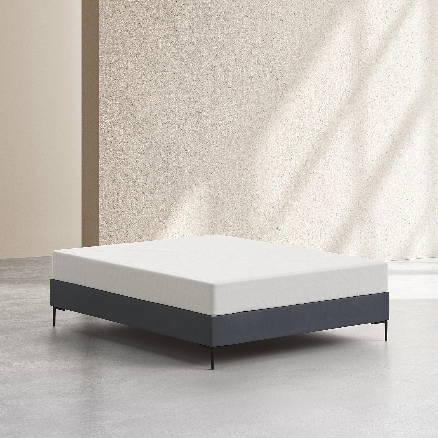 Sommier tapissier à lattes en tissu - 160 x 200 cm - Gris anthracite - 2