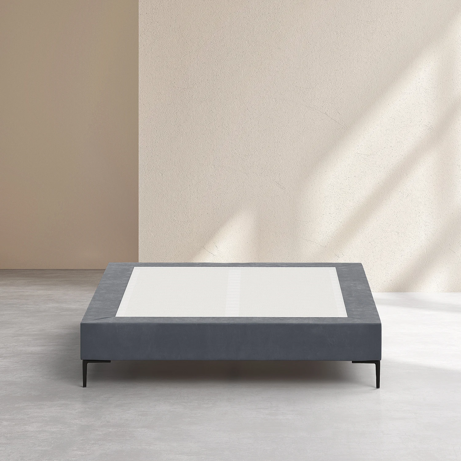 Sommier tapissier à lattes en tissu - 160 x 200 cm - Gris anthracite - 6