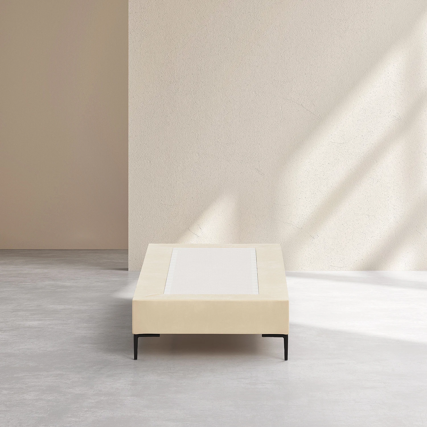 Gepolsterter Lattenrost aus Stoff - 90 x 200 cm - Creme - 6