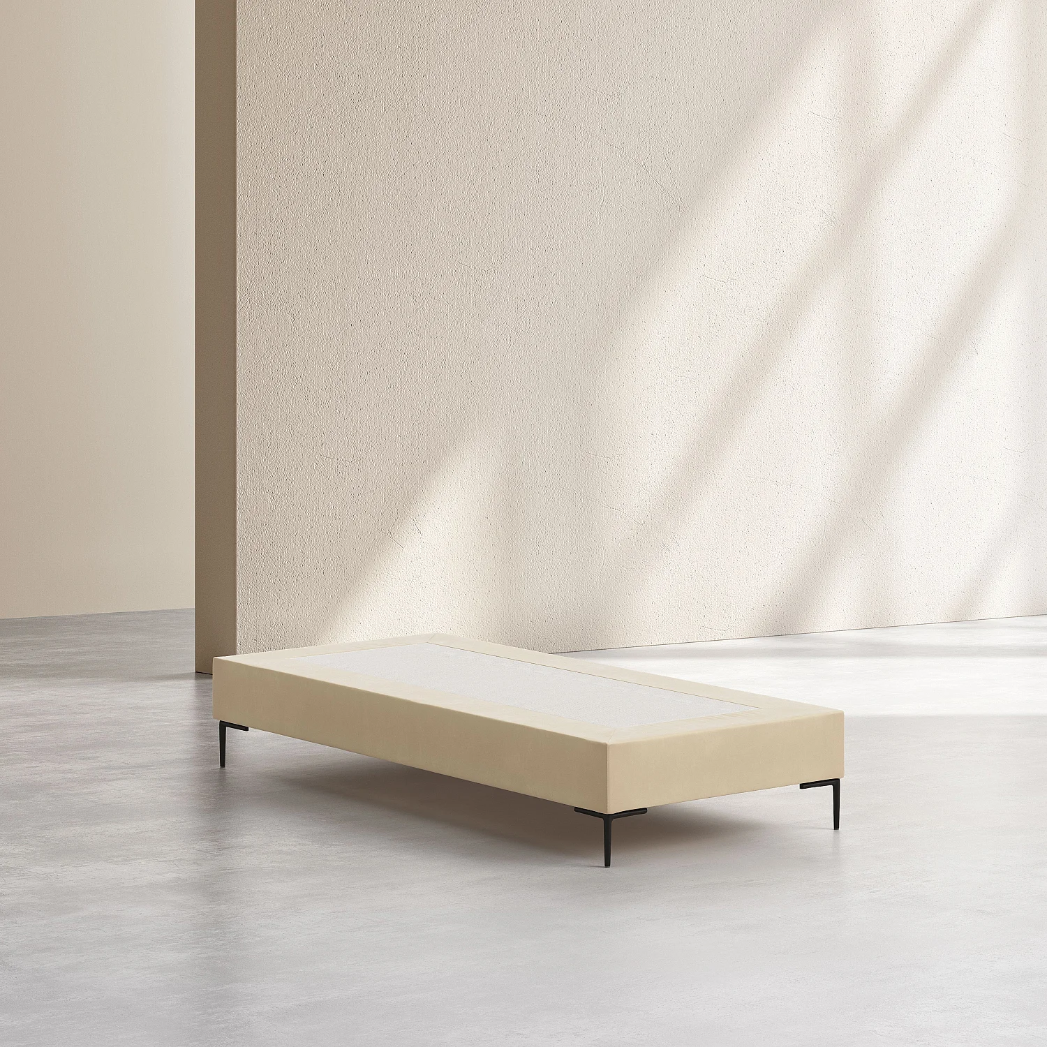 Sommier tapissier à lattes en tissu - 90 x 200 cm - Crème - 7