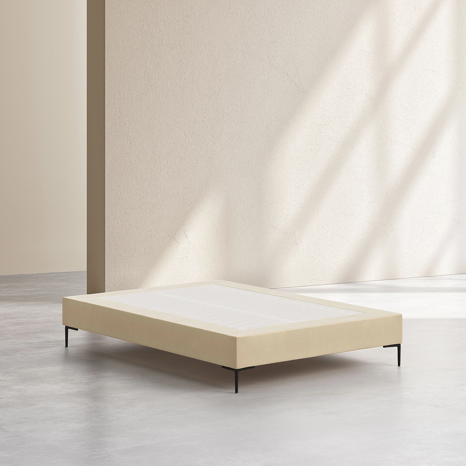 Stoffgepolsterter Lattenrost - 140 x 200 cm - Creme - 7