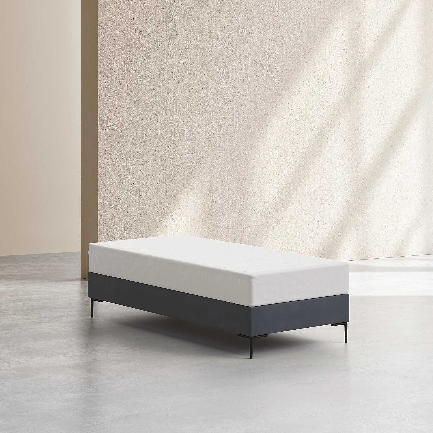 Sommier tapissier à lattes en tissu - 90 x 200 cm - Gris anthracite - 2