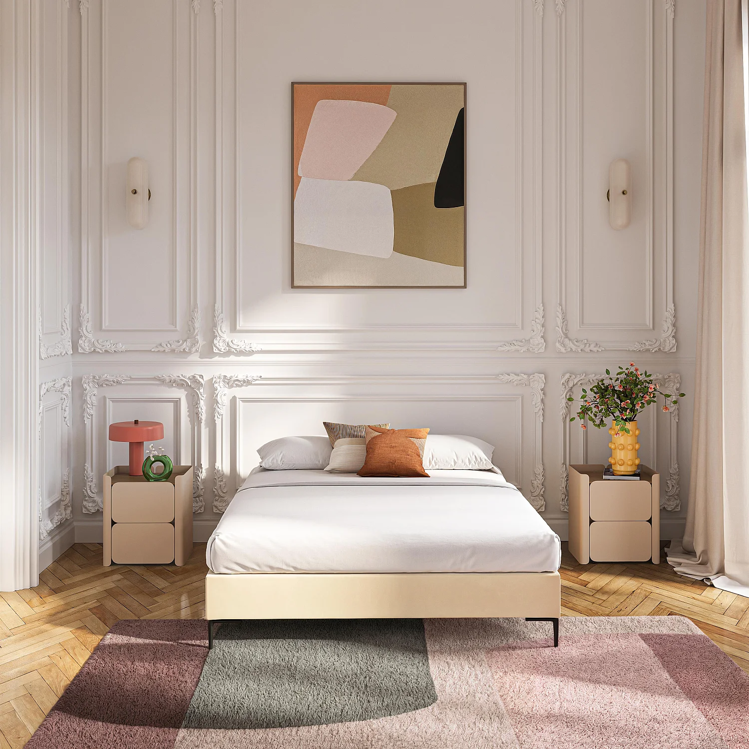 Lattenrost mit Stoffbezug - 160 x 200 cm - Creme - 3