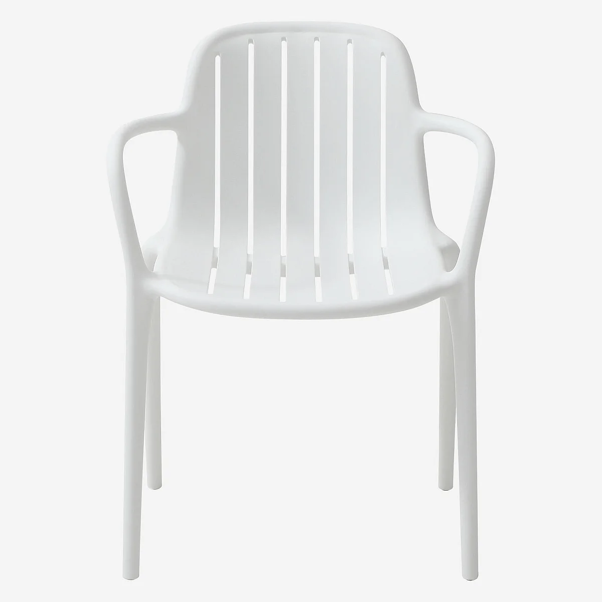 Lot de 2 chaises de jardin en polypropylène avec accoudoirs - Blanc opalin - 4
